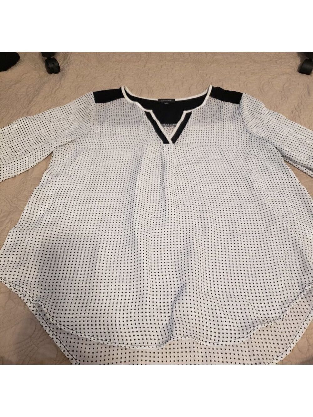 SPENSE Black & White Polka Dot Top